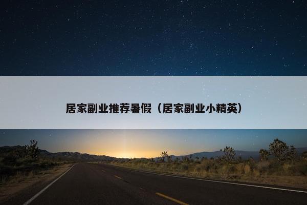 居家副业推荐暑假（居家副业小精英）
