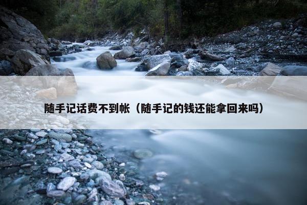 随手记话费不到帐（随手记的钱还能拿回来吗）