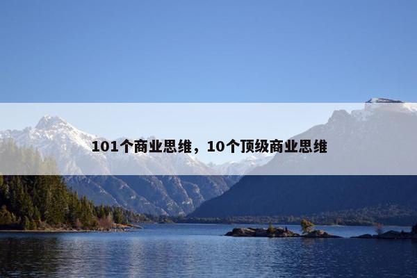 101个商业思维，10个顶级商业思维