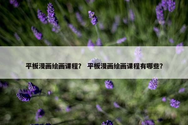 平板漫画绘画课程？ 平板漫画绘画课程有哪些？