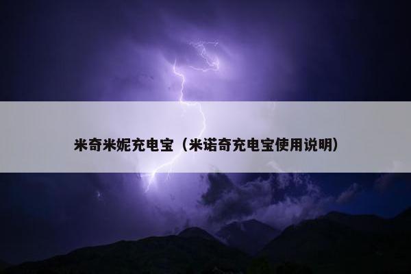 米奇米妮充电宝（米诺奇充电宝使用说明）