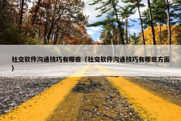 社交软件沟通技巧有哪些（社交软件沟通技巧有哪些方面）