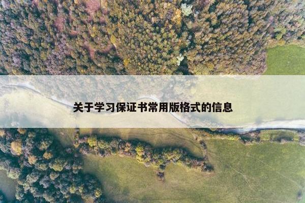 关于学习保证书常用版格式的信息