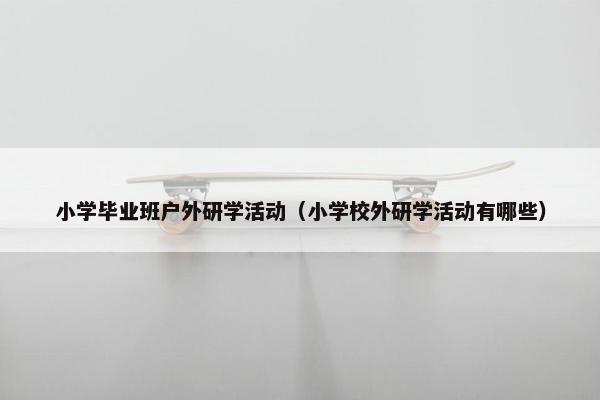 小学毕业班户外研学活动（小学校外研学活动有哪些）