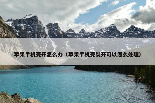 苹果手机壳开怎么办（苹果手机壳裂开可以怎么处理）