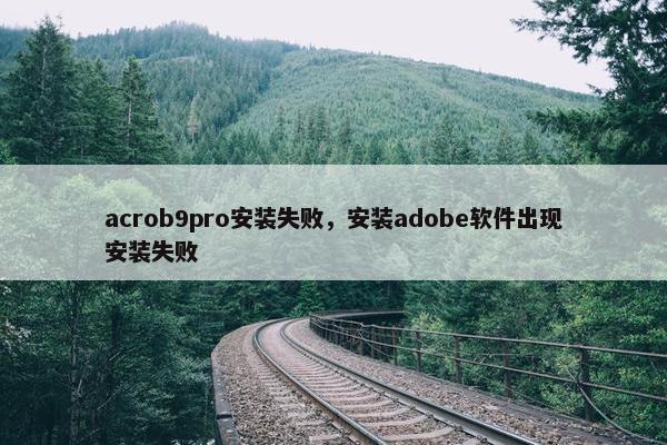 acrob9pro安装失败，安装adobe软件出现安装失败