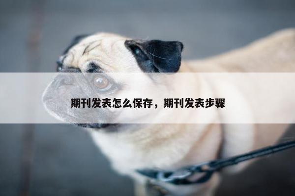 期刊发表怎么保存，期刊发表步骤