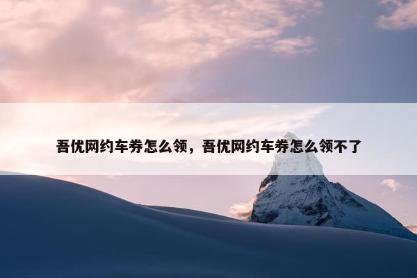 吾优网约车券怎么领，吾优网约车券怎么领不了