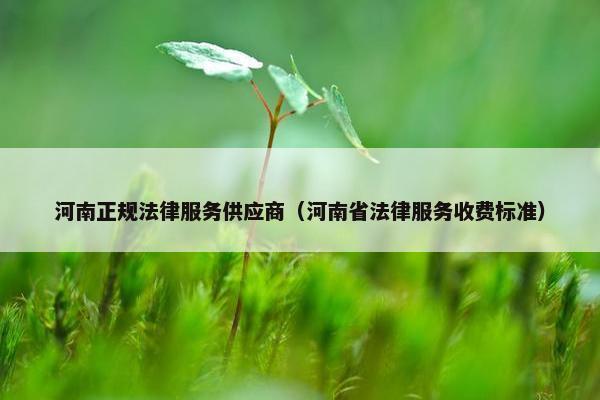 河南正规法律服务供应商（河南省法律服务收费标准）