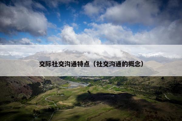 交际社交沟通特点（社交沟通的概念）