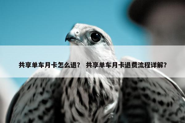 共享单车月卡怎么退？ 共享单车月卡退费流程详解？