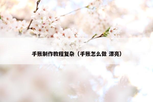 手账制作教程复杂（手账怎么做 漂亮）