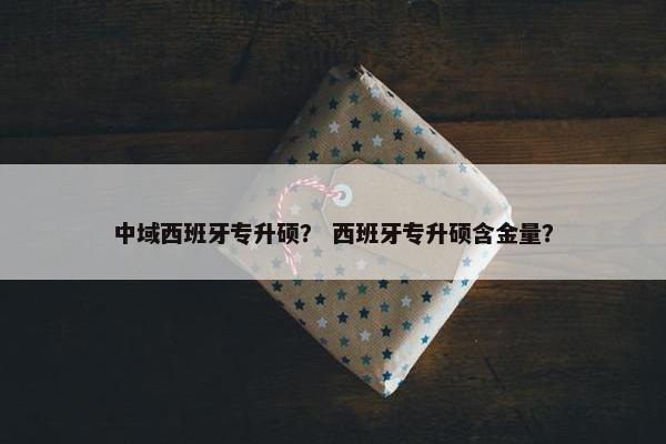中域西班牙专升硕？ 西班牙专升硕含金量？
