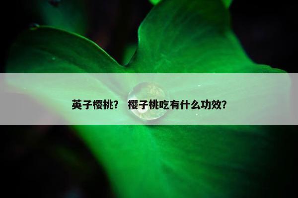 英子樱桃？ 樱子桃吃有什么功效？