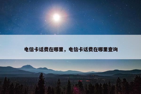 电信卡话费在哪里，电信卡话费在哪里查询