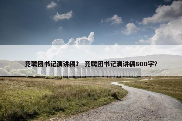 竞聘团书记演讲稿？ 竞聘团书记演讲稿800字？