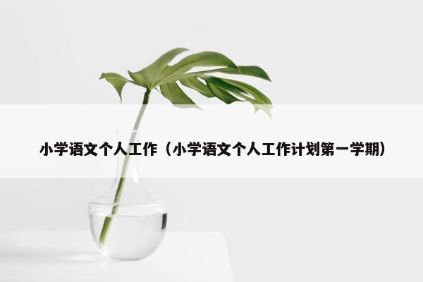 小学语文个人工作（小学语文个人工作计划第一学期）