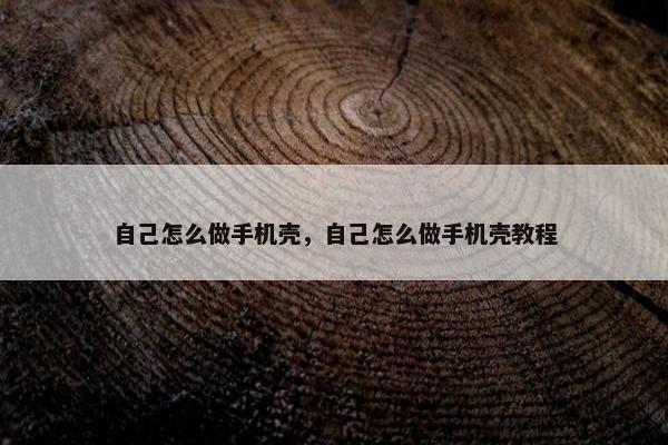 自己怎么做手机壳，自己怎么做手机壳教程