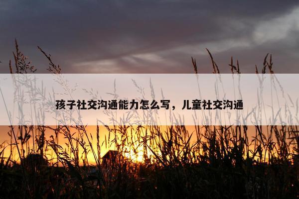 孩子社交沟通能力怎么写，儿童社交沟通