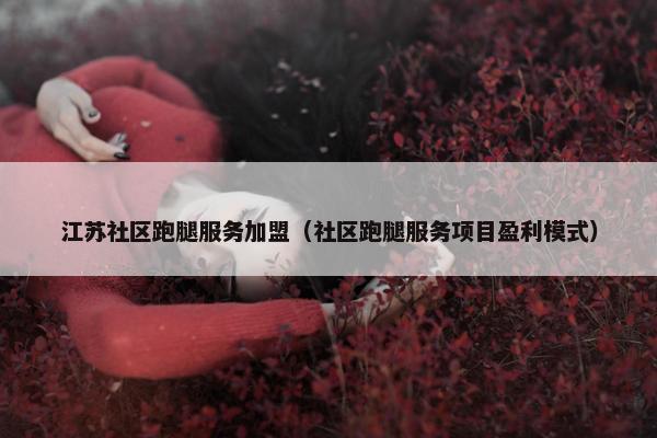 江苏社区跑腿服务加盟（社区跑腿服务项目盈利模式）