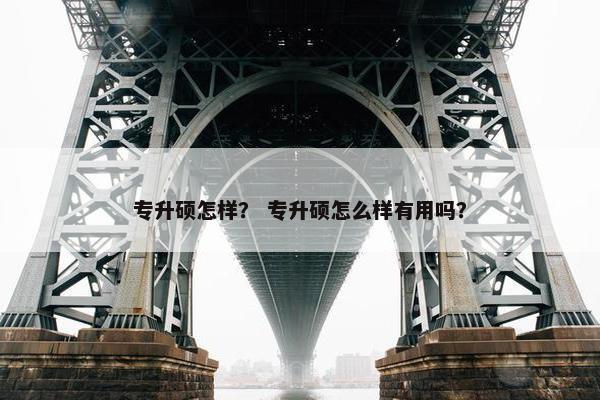 专升硕怎样？ 专升硕怎么样有用吗？