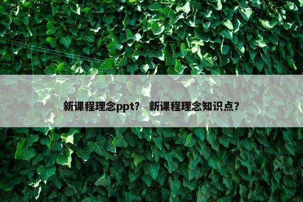 新课程理念ppt？ 新课程理念知识点？