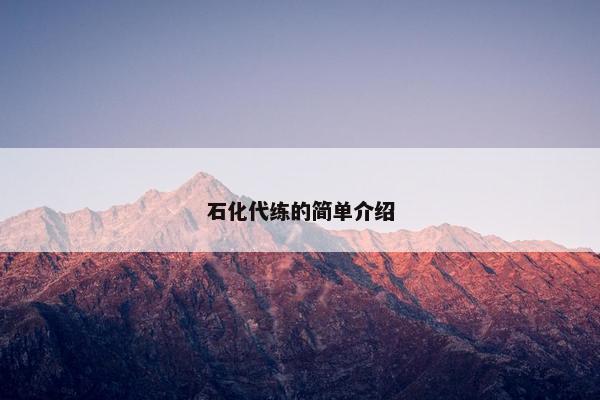 石化代练的简单介绍