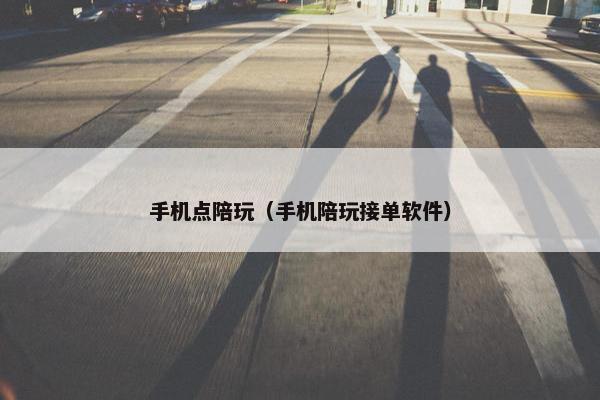 手机点陪玩（手机陪玩接单软件）