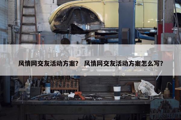 风情网交友活动方案？ 风情网交友活动方案怎么写？