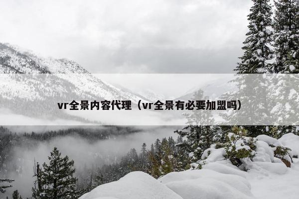 vr全景内容代理（vr全景有必要加盟吗）