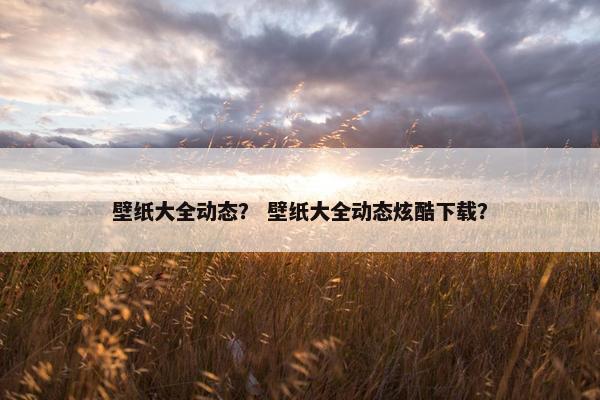 壁纸大全动态？ 壁纸大全动态炫酷下载？