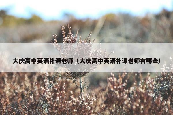 大庆高中英语补课老师（大庆高中英语补课老师有哪些）