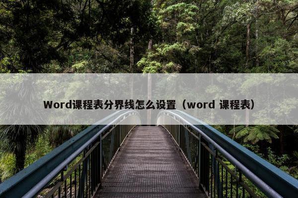 Word课程表分界线怎么设置（word 课程表）
