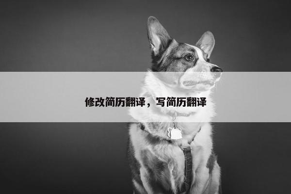 修改简历翻译，写简历翻译