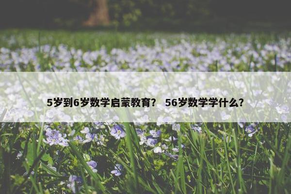 5岁到6岁数学启蒙教育？ 56岁数学学什么？