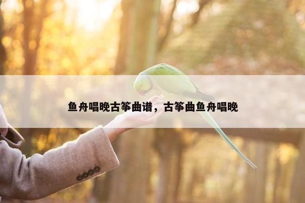 鱼舟唱晚古筝曲谱，古筝曲鱼舟唱晚