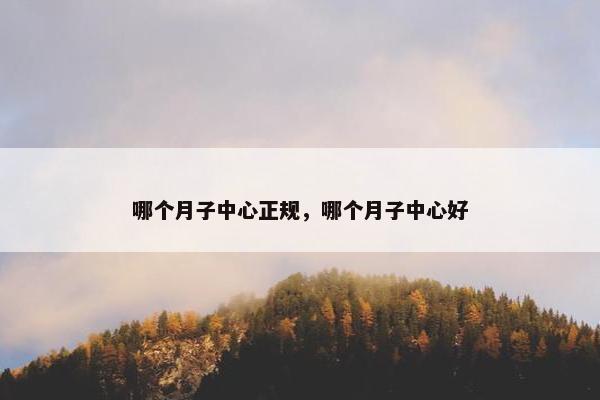 哪个月子中心正规，哪个月子中心好