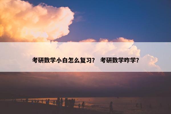 考研数学小白怎么复习？ 考研数学咋学？