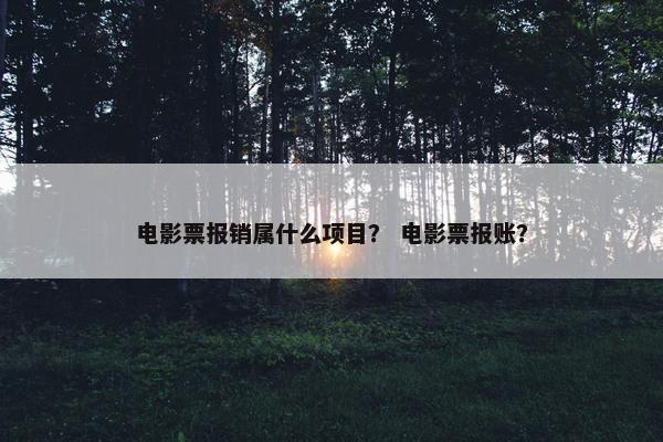 电影票报销属什么项目？ 电影票报账？