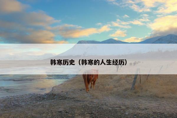 韩寒历史（韩寒的人生经历）