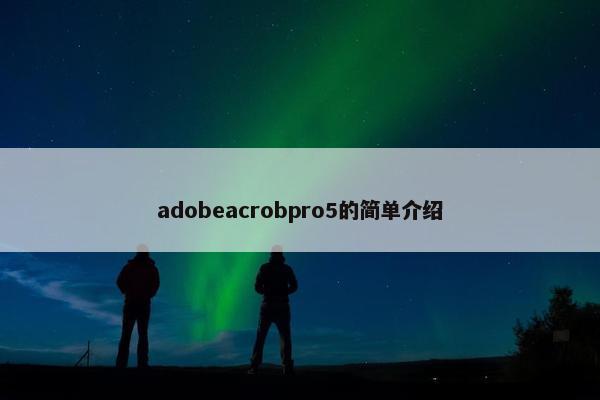 adobeacrobpro5的简单介绍