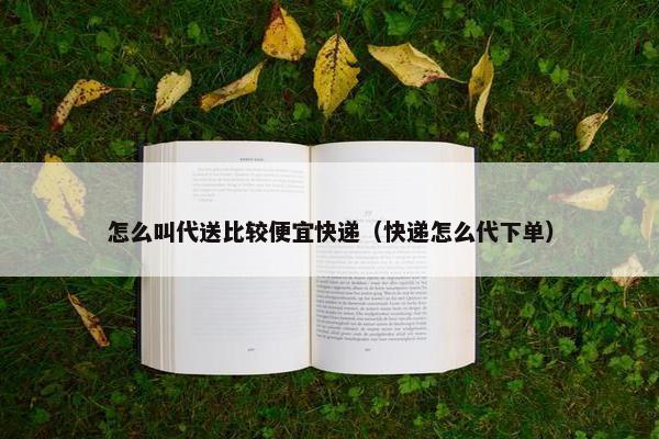 怎么叫代送比较便宜快递（快递怎么代下单）
