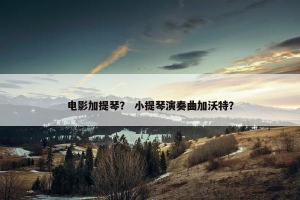 电影加提琴？ 小提琴演奏曲加沃特？