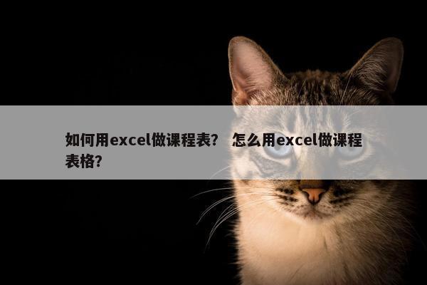 如何用excel做课程表？ 怎么用excel做课程表格？