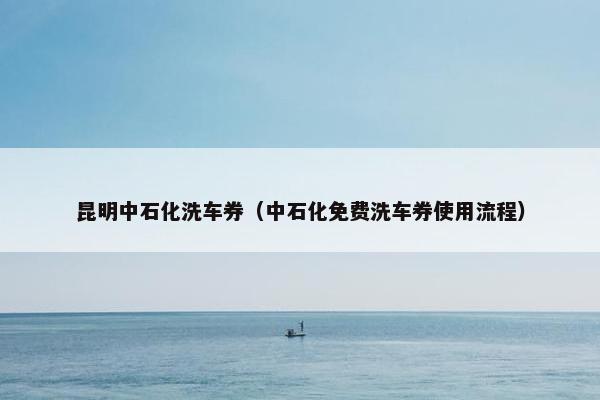 昆明中石化洗车券（中石化免费洗车券使用流程）