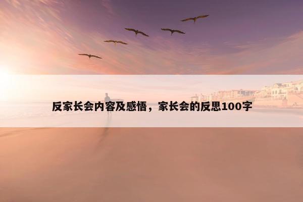 反家长会内容及感悟，家长会的反思100字