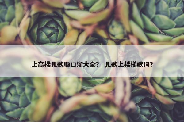 上高楼儿歌顺口溜大全？ 儿歌上楼梯歌词？