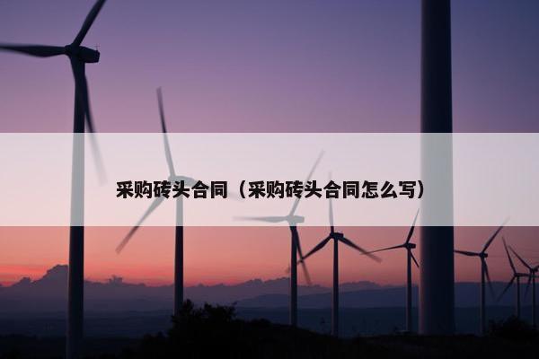 采购砖头合同（采购砖头合同怎么写）