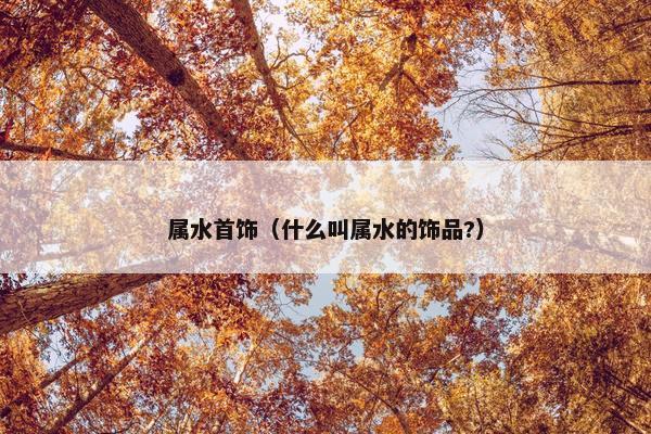 属水首饰（什么叫属水的饰品?）