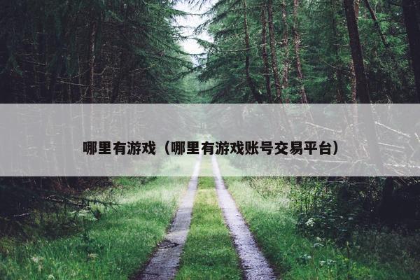 哪里有游戏（哪里有游戏账号交易平台）